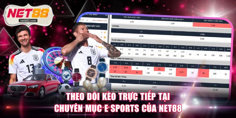 Theo dõi kèo trực tiếp tại chuyên mục E Sports của NET88